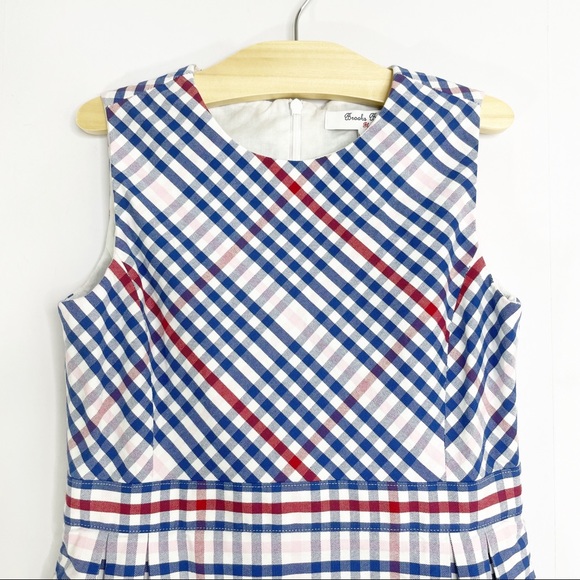 BROOKS BROTHERS Girls Sleeveless Plaid A-Line Dress - Size 7/8 - Picture 2 of 10
